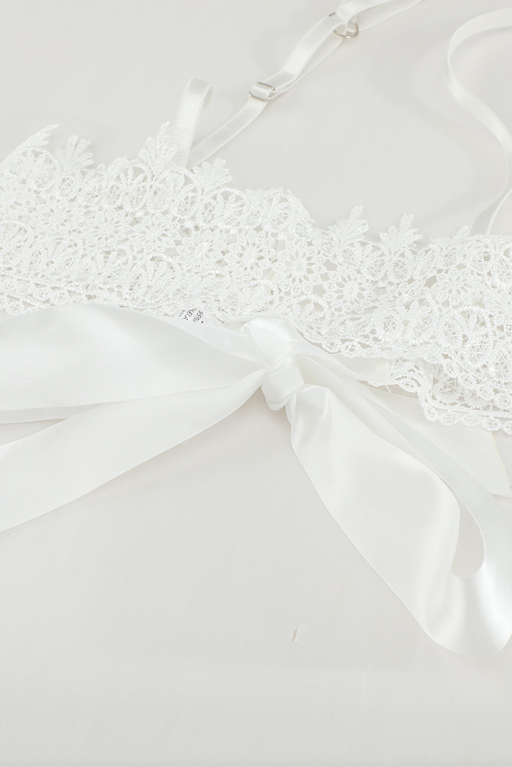 White Wedding Lace Lingerie Three-Piece Set
