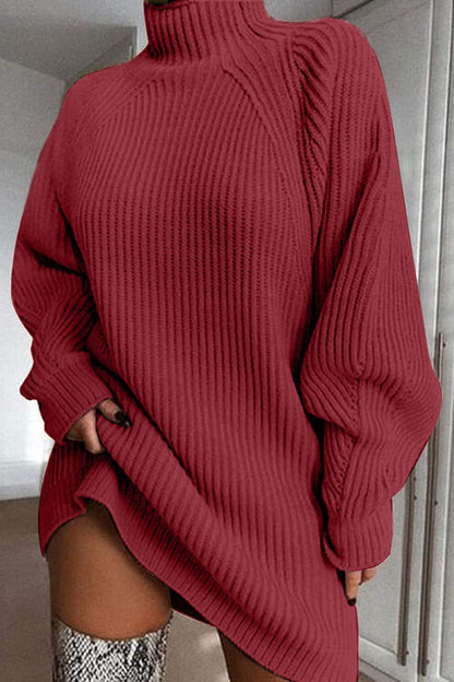 Lovely Embrace Mock Neck Sweater Dress