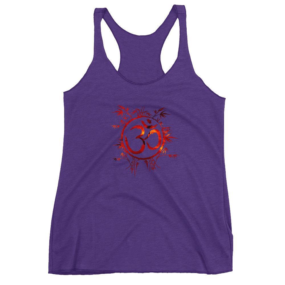 Om Symbol with Nebula Background - Women's Racerback Tank - JML Design Yoga