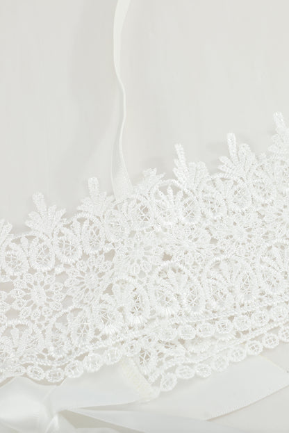 White Wedding Lace Lingerie Three-Piece Set