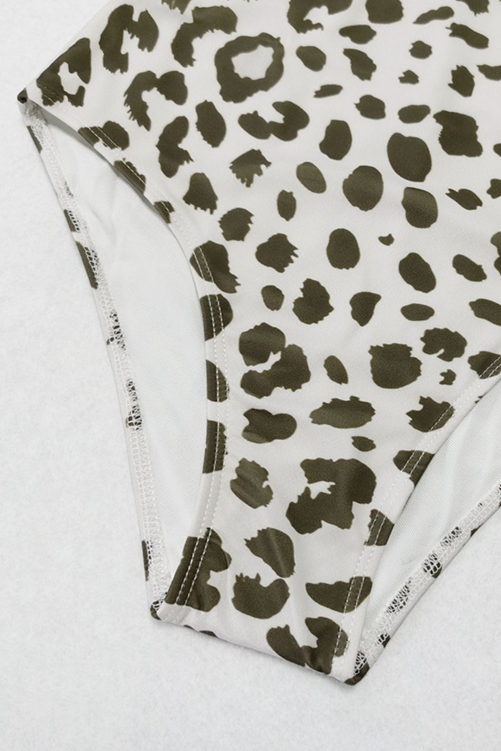 Leopard Print Connectors Lined One-Piece Swimsuit