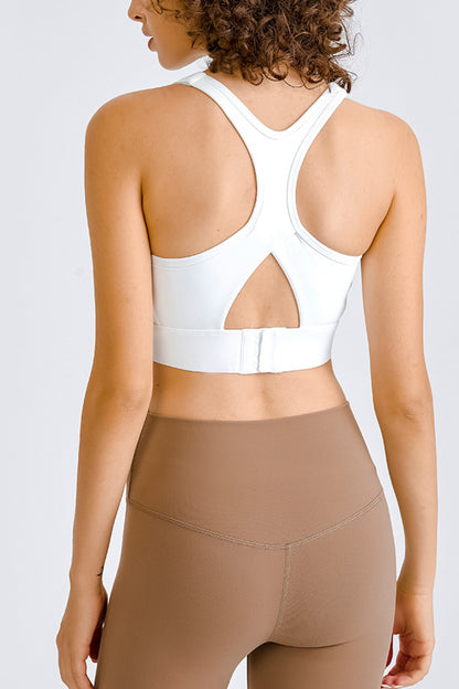 Form Fitting Yoga Bra with Cross Back