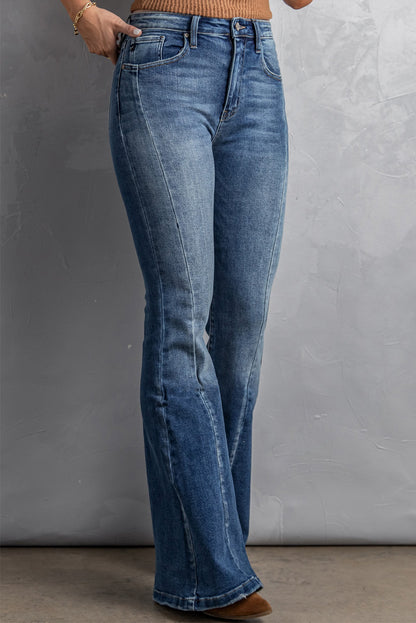 In-Style High Waist Flare Jeans with Pockets