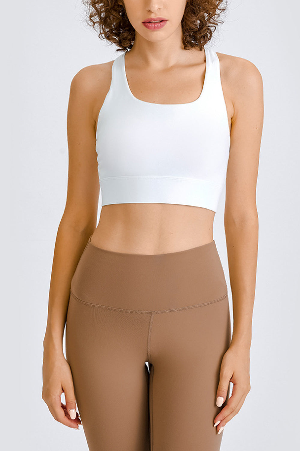 Form Fitting Yoga Bra with Cross Back