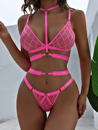 Pink See-Through Chic Lingerie Set
