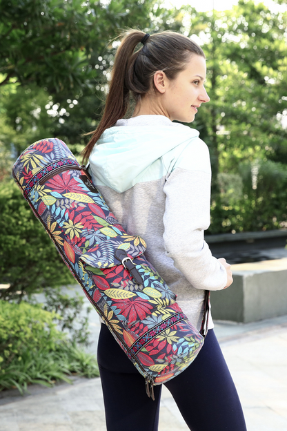Eco-Friendly Cotton Carrying Bag for Yoga Mats - With Two Additional Pockets