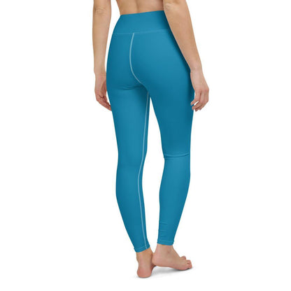 Cerulean Blue Spring - High Waist Yoga Leggings - JML Design Yoga