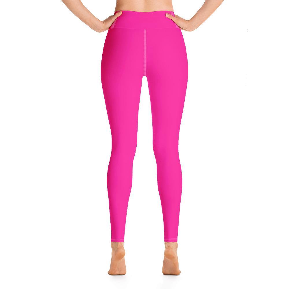 Fuchsia Pink - High Waist Yoga Leggings - JML Design Yoga