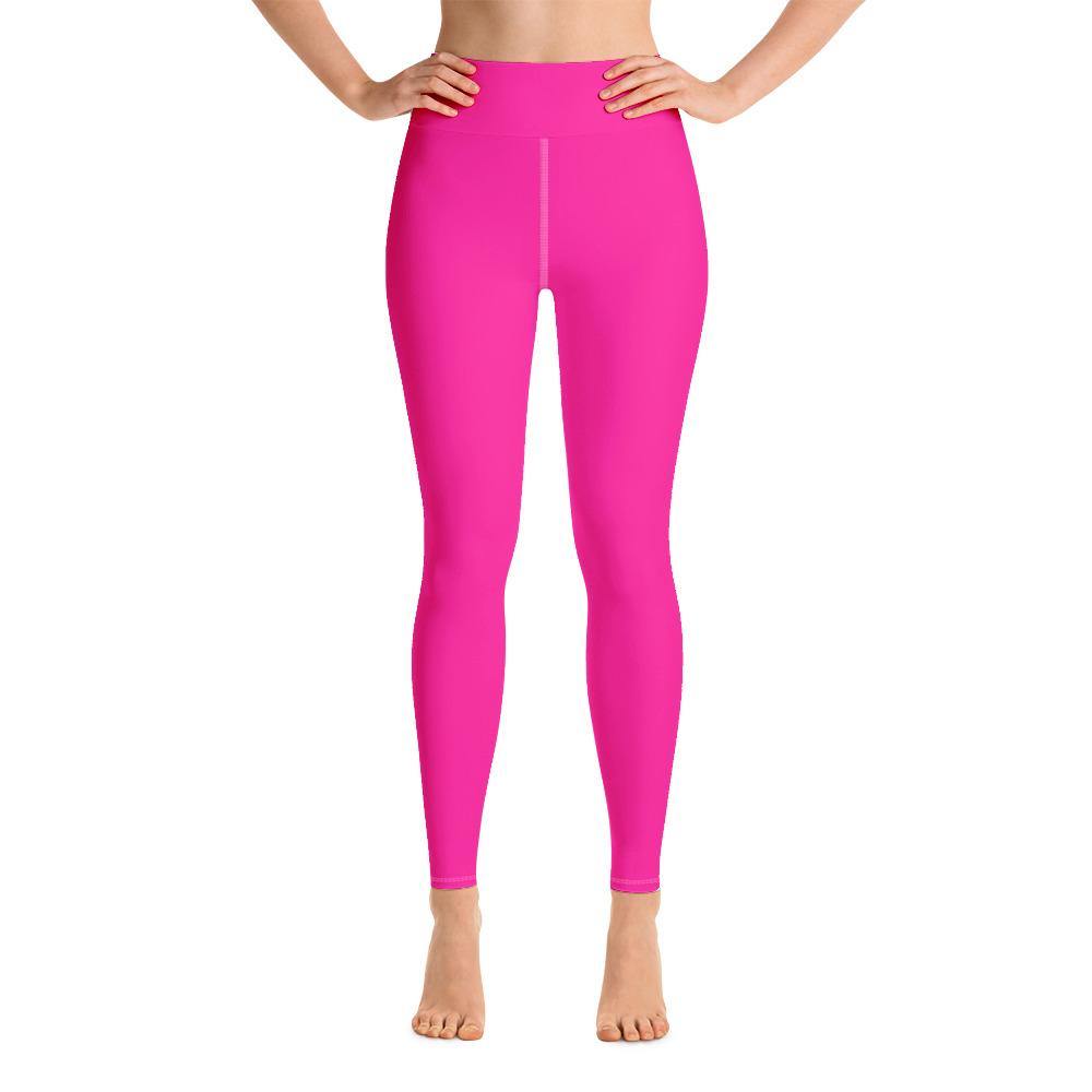 Fuchsia Pink - High Waist Yoga Leggings - JML Design Yoga