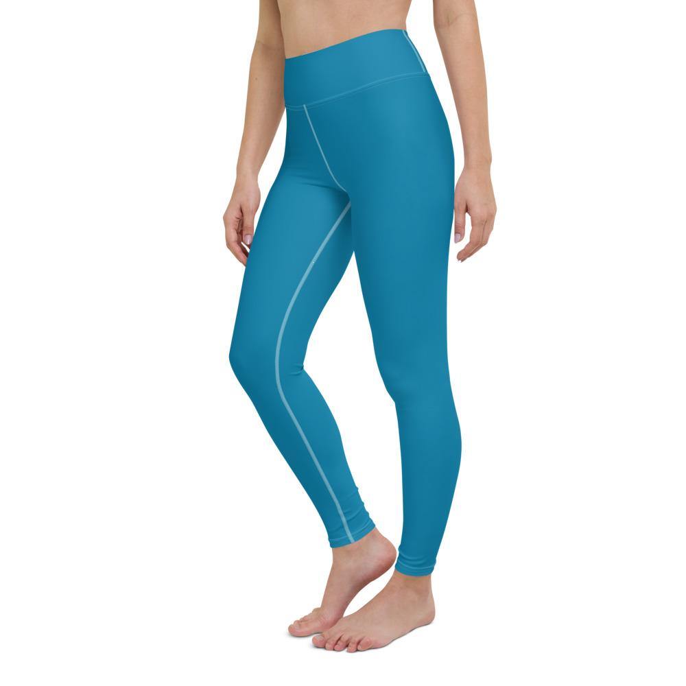 Cerulean Blue Spring - High Waist Yoga Leggings - JML Design Yoga