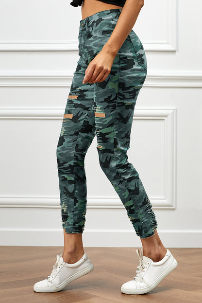 Army Girl Green Camouflage Jeans