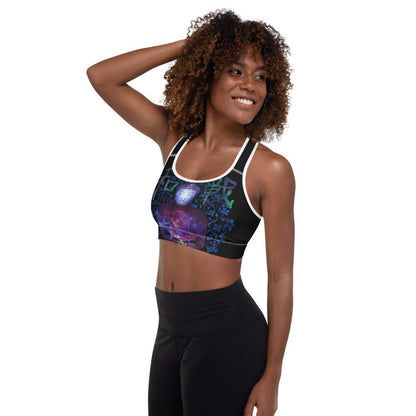 Buddha Nothing is Lost in The Universe - Padded Sports Bra - JML Design Yoga