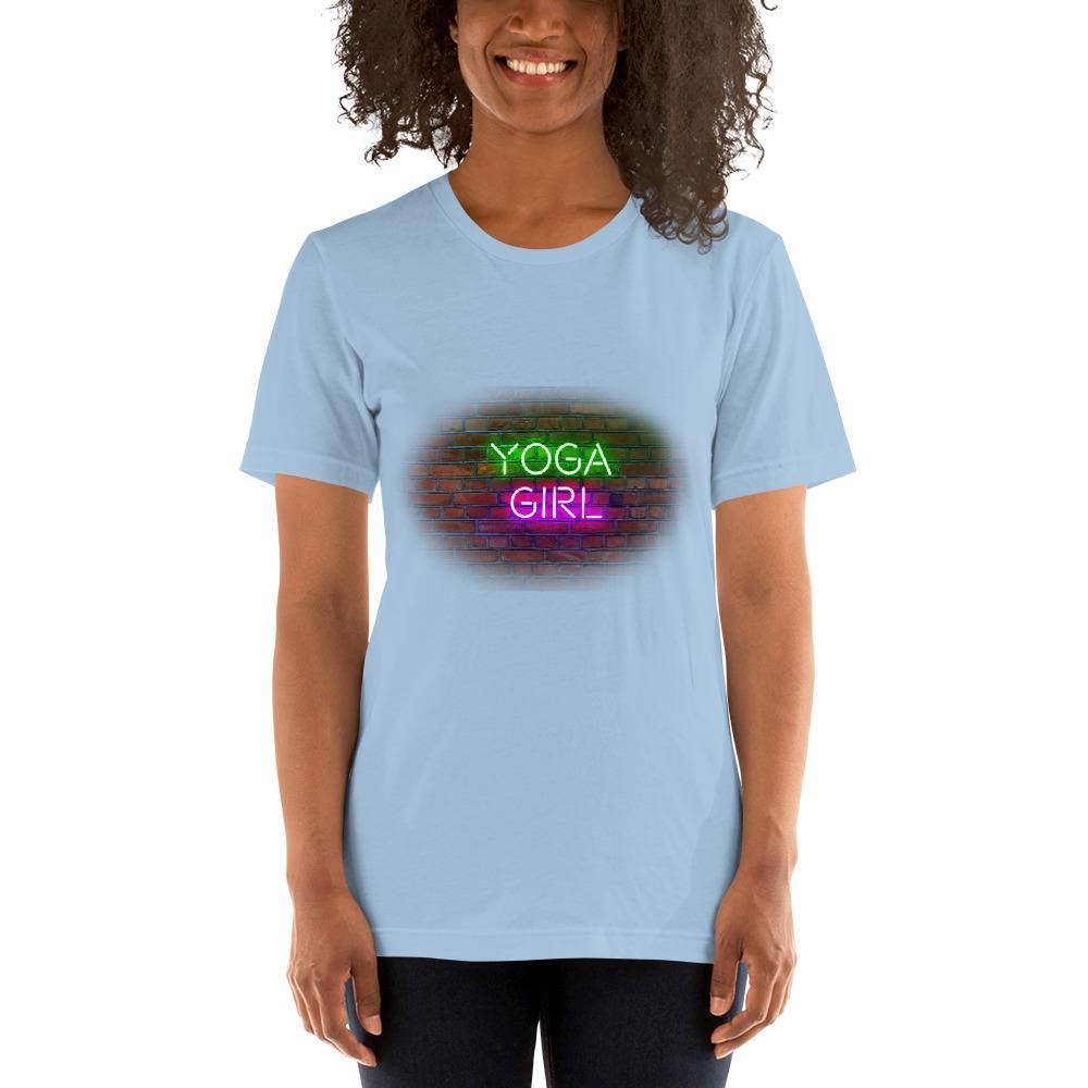 Yoga Girl Neon Sign - Short-Sleeve Unisex T-Shirt - JML Design Yoga