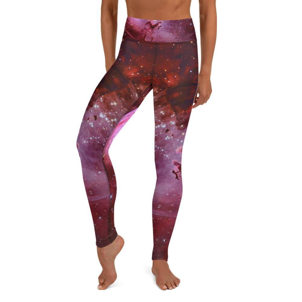 Celestial Storm Red - High Waist Yoga Leggings - JML Design Yoga