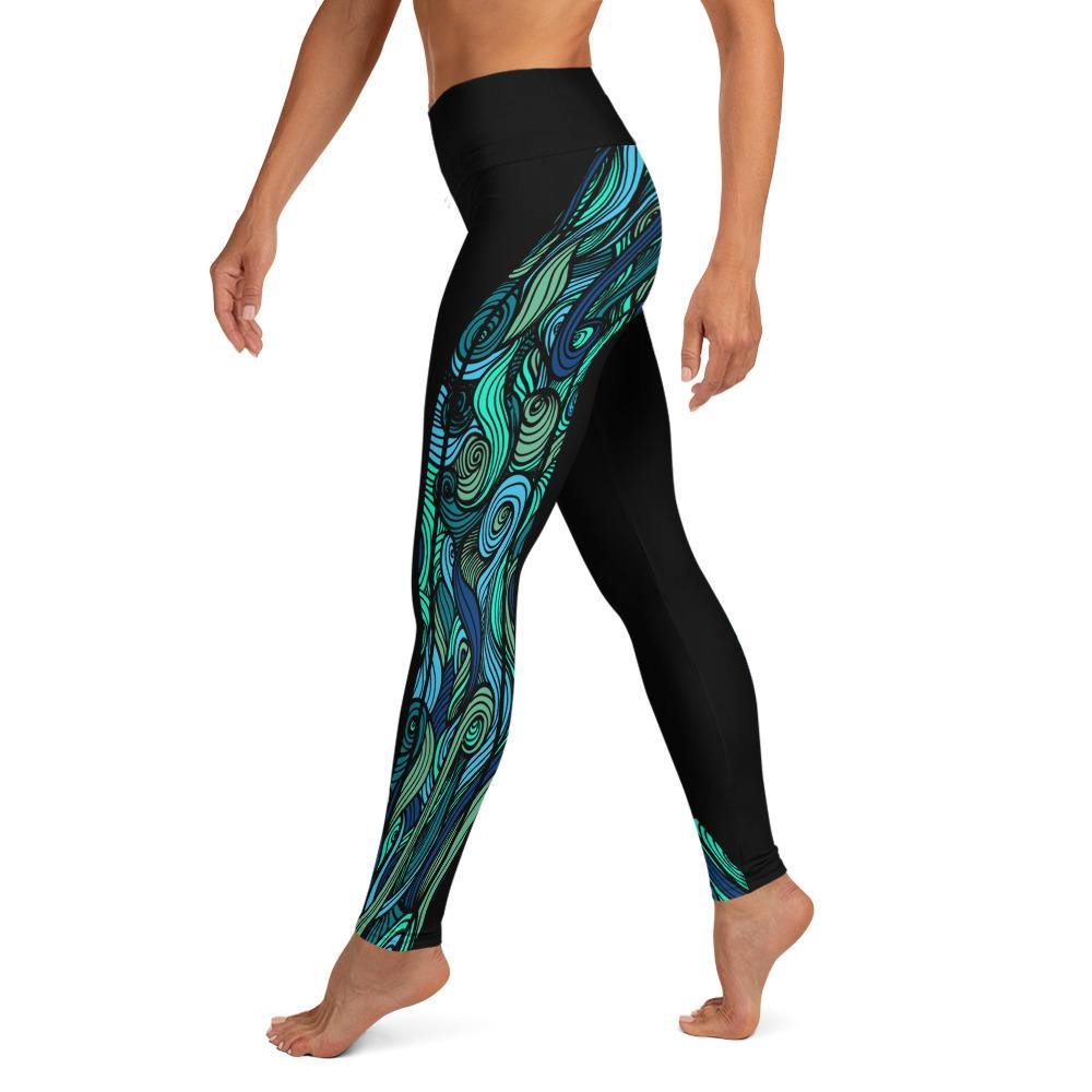 Green Energy Swirl - High Waist Leggings - JML Design Yoga