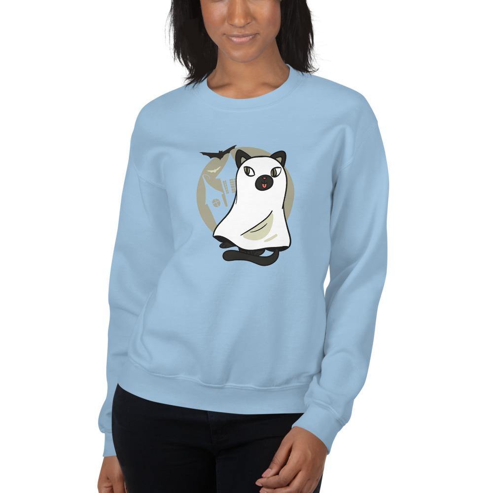 Spooky Ghost Cat - Soft Sweatshirt - JML Design Yoga