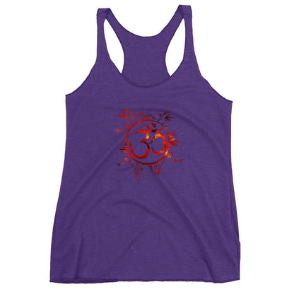 Om Symbol with Nebula Background - Women's Racerback Tank - JML Design Yoga