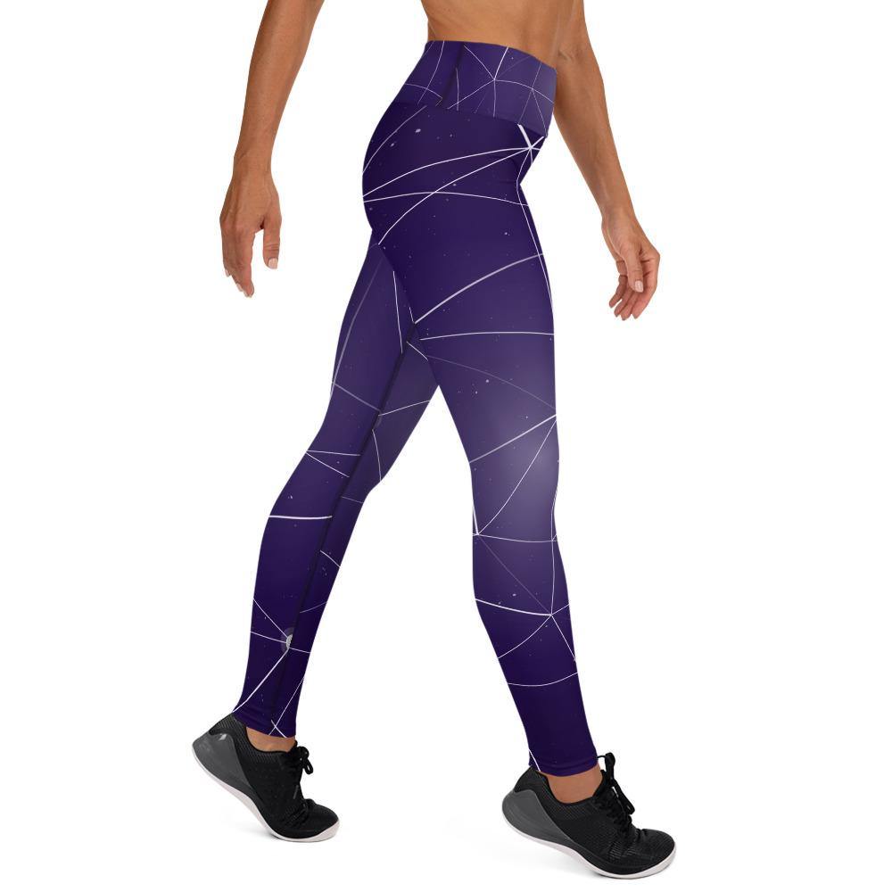 Constellation Map Purple - High Waist Yoga Leggings - JML Design Yoga