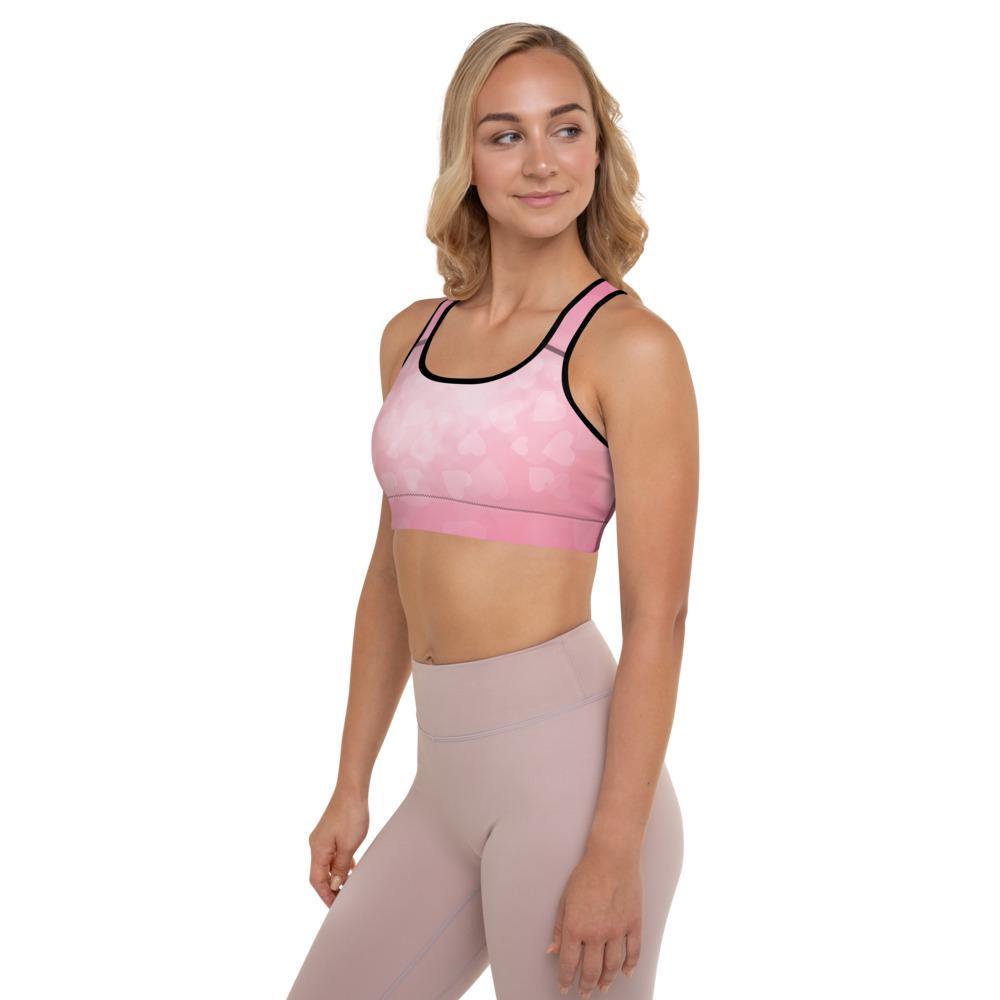 Pink Heart - Padded Sports Bra - JML Design Yoga