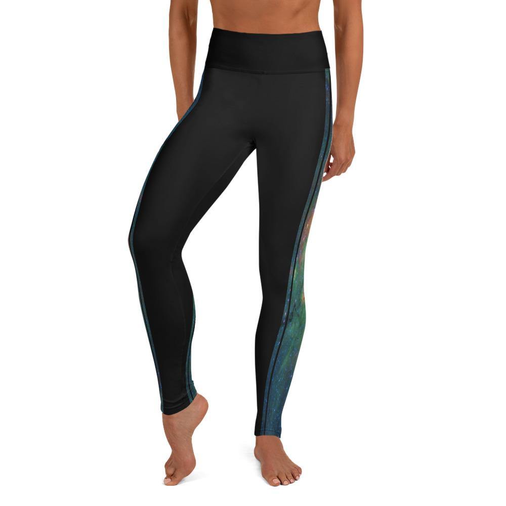 Green Nebula - High Waist Yoga Leggings - JML Design Yoga