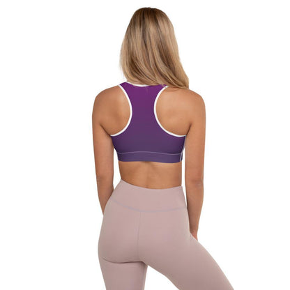Dark Purple Fade - Padded Sports Bra - JML Design Yoga