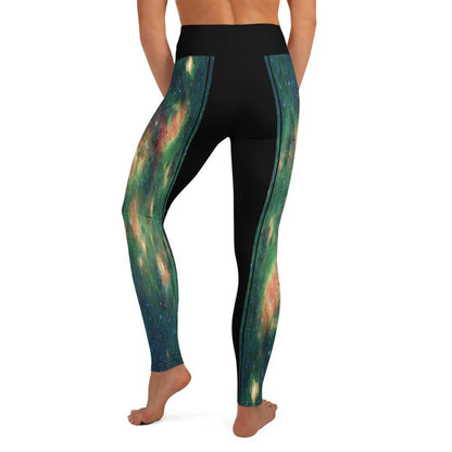 Green Nebula - High Waist Yoga Leggings - JML Design Yoga
