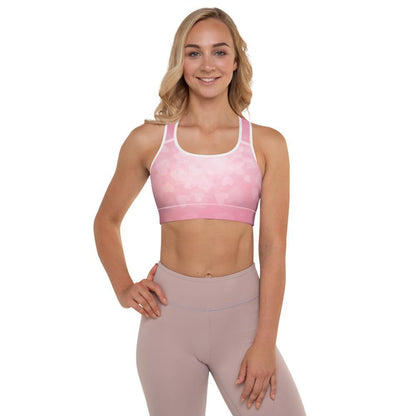 Pink Heart - Padded Sports Bra - JML Design Yoga