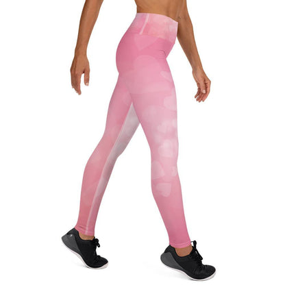 Pink Heart - High Waist Yoga Leggings - JML Design Yoga