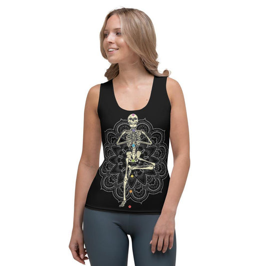 Skeleton Tree Pose Halloween - Sublimation Cut & Sew Tank Top - JML Design Yoga