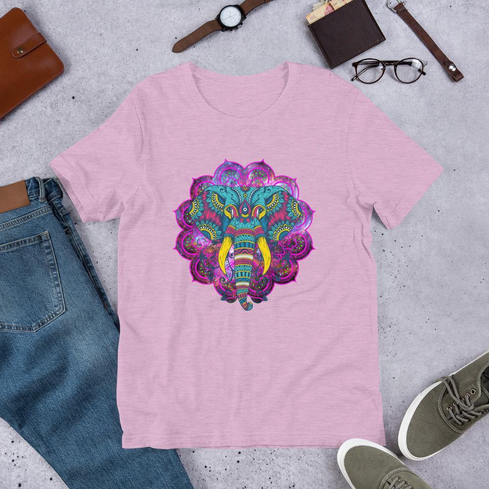 Elephant Mandala - Short-Sleeve Unisex T-Shirt - JML Design Yoga