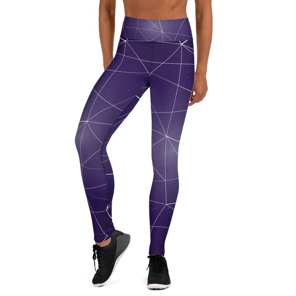 Constellation Map Purple - High Waist Yoga Leggings - JML Design Yoga