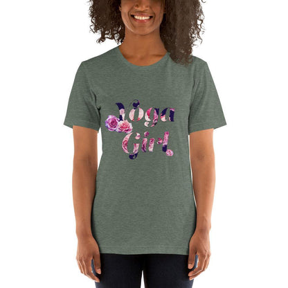 Yoga Girl Roses - Short-Sleeve Unisex T-Shirt - JML Design Yoga