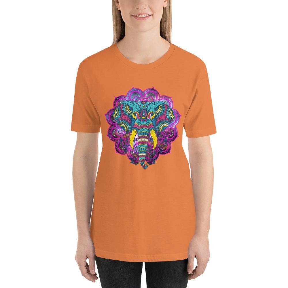 Elephant Mandala - Short-Sleeve Unisex T-Shirt - JML Design Yoga