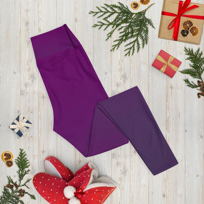 Dark Purple Fade - High Waist Yoga Leggings - JML Design Yoga