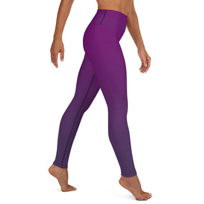 Dark Purple Fade - High Waist Yoga Leggings - JML Design Yoga