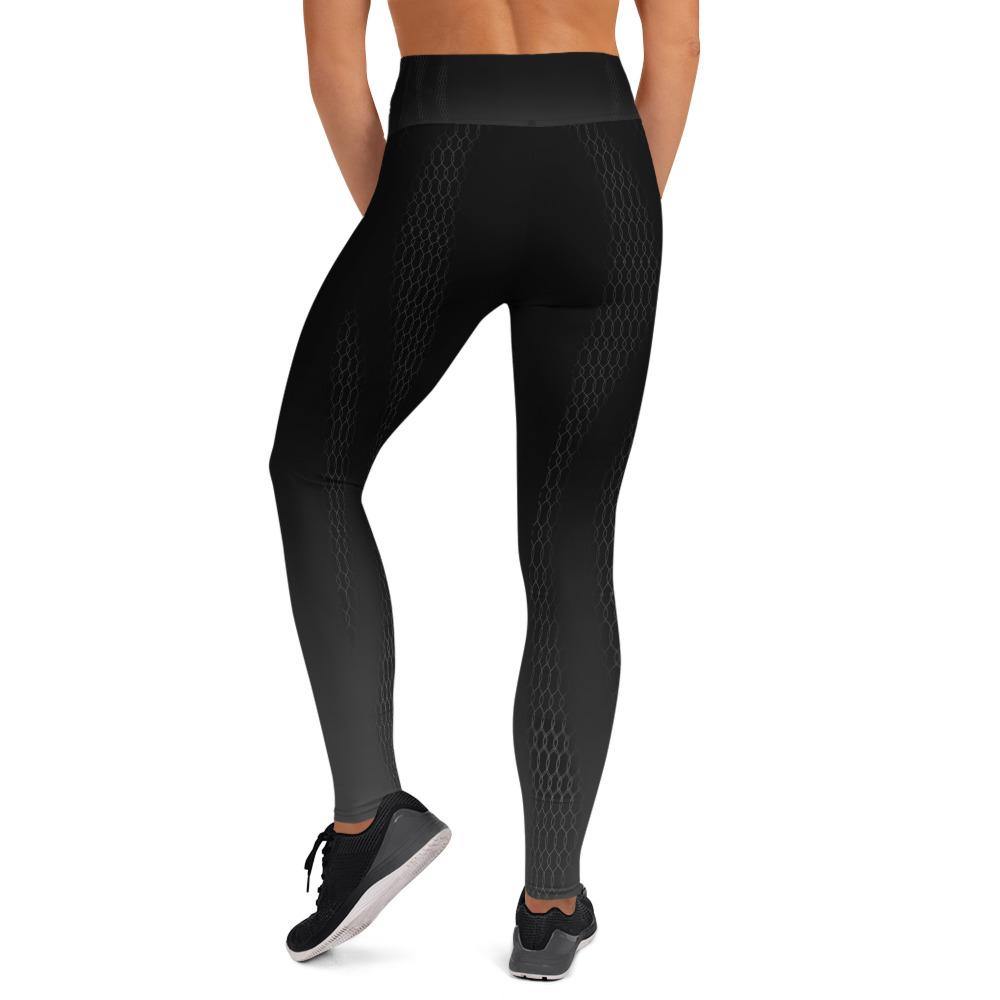 Black Fade Lace - High Waist Yoga Leggings - JML Design Yoga