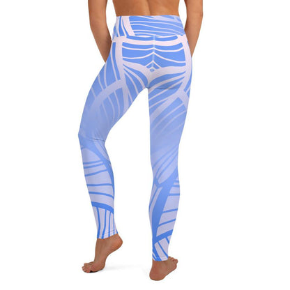 Blue Abstract Life Veins - High Waist Yoga Leggings - JML Design Yoga