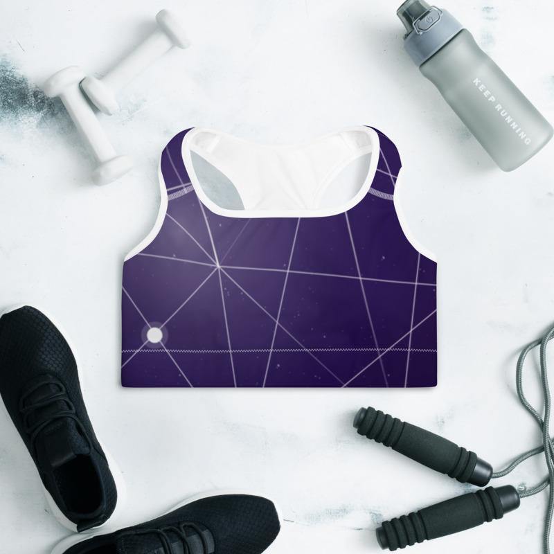 Constellation Map Purple - Padded Sports Bra - JML Design Yoga