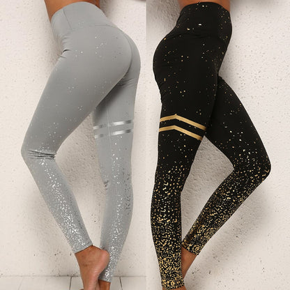 Black and Gold Quick Dry Leggings