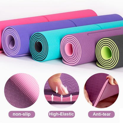 6mm Mandala Yoga Mat with Position Lines