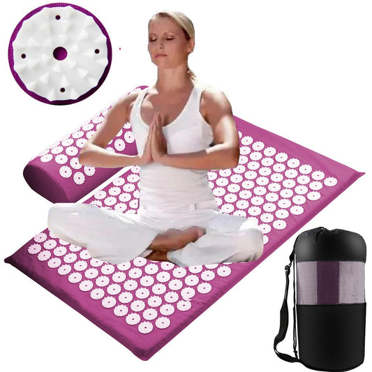 Acupuncture Mat and Neck Pillow - Relieve Stress, Back, Body Pain